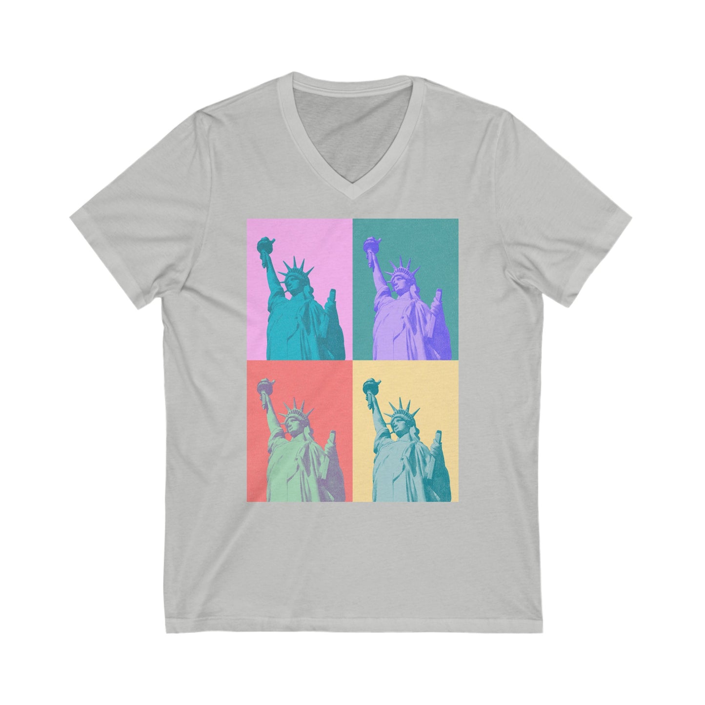 Statue of Liberty - Unisex Jersey Short Sleeve V-Neck Tee