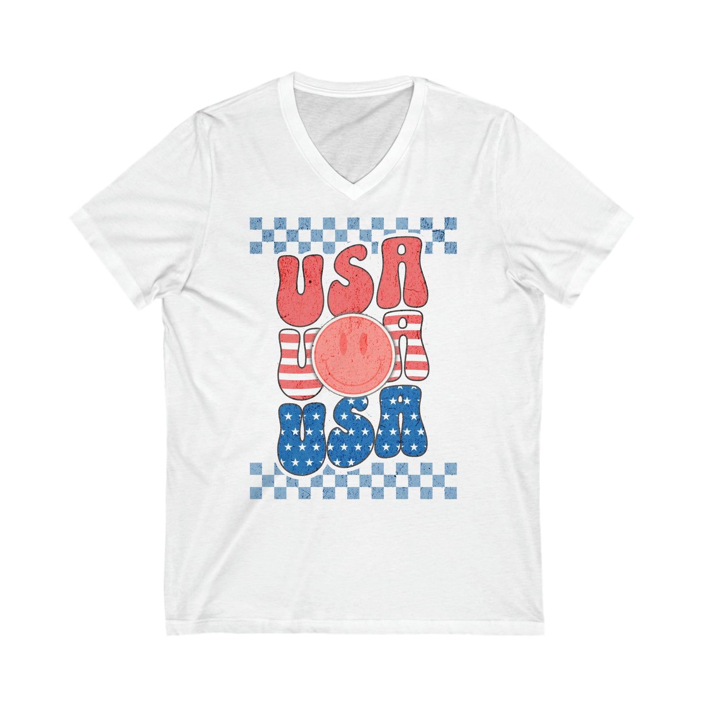 USA USA USA - Unisex Jersey Short Sleeve V-Neck Tee