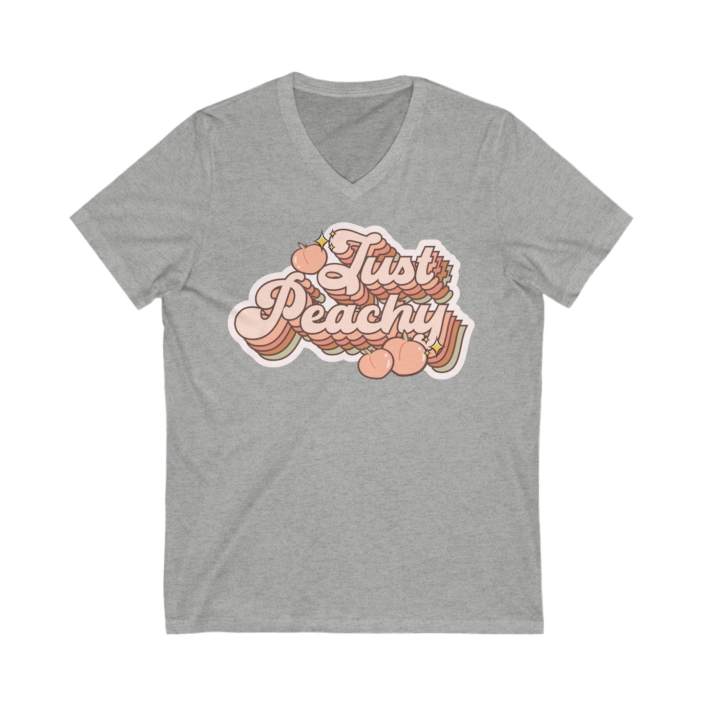 Just Peachy - Unisex Jersey Short Sleeve V-Neck Tee