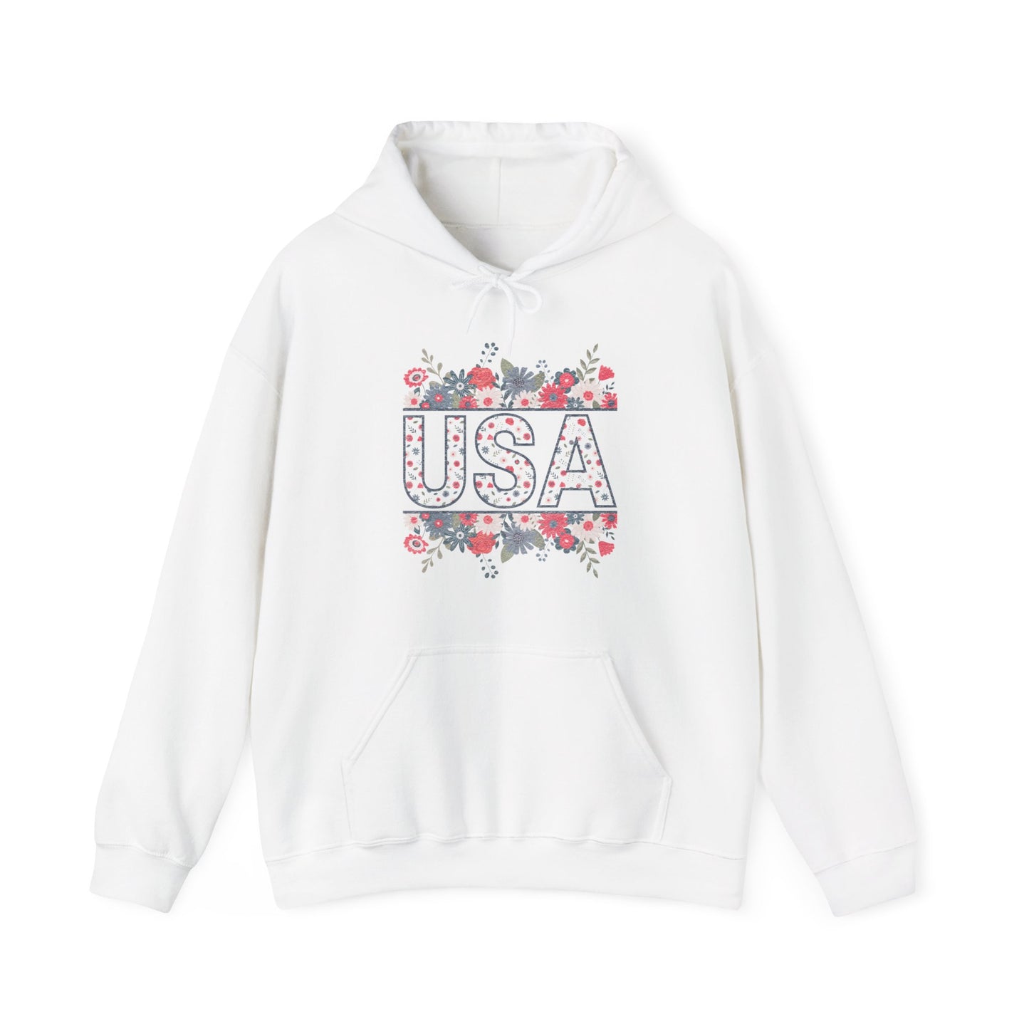 USA Floral - Unisex Heavy Blend™ Hooded Sweatshirt