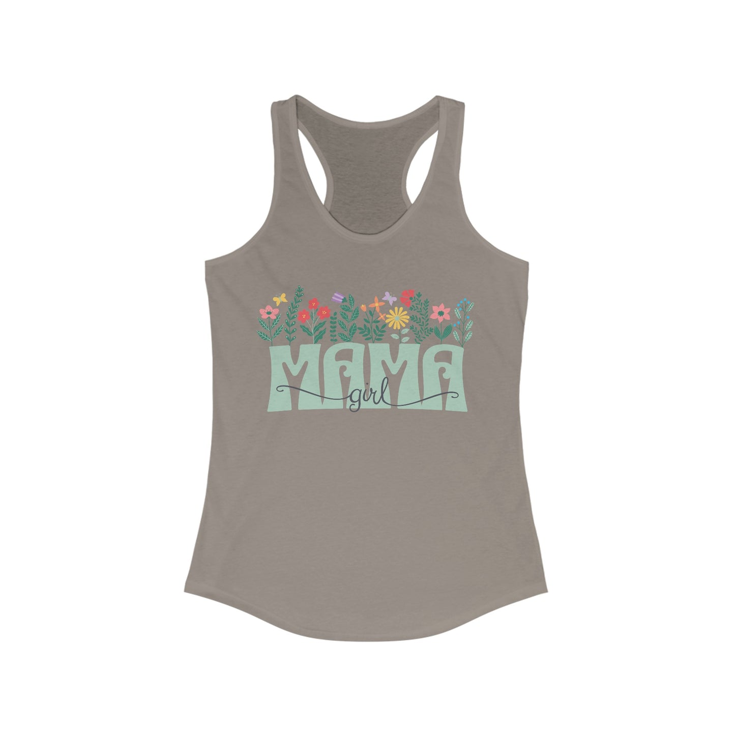 Girl Mom Floral - Women's Ideal Racerback Tank