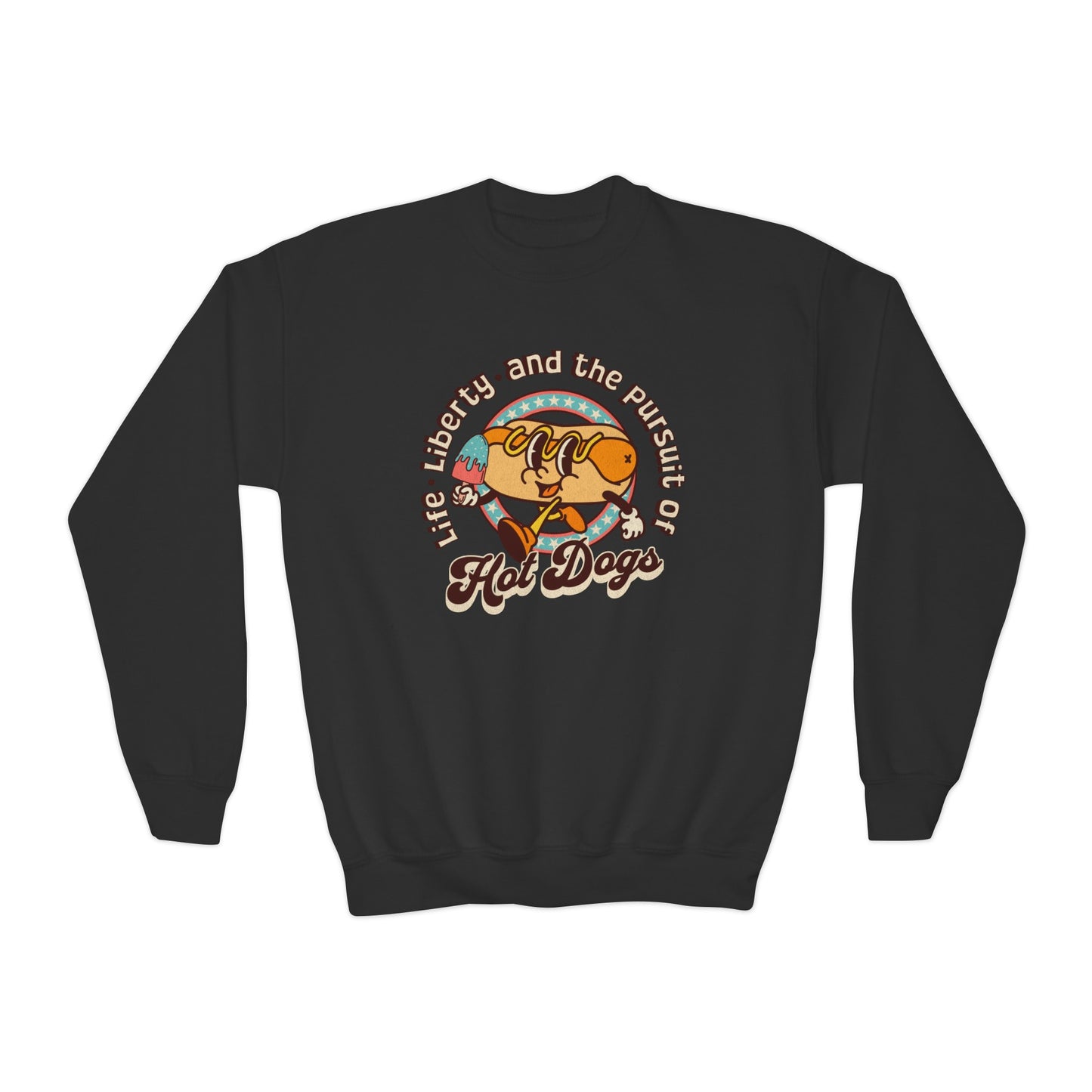 Life, Liberty, and the Pursuit of Hot Dogs - Youth Crewneck Sweatshirt
