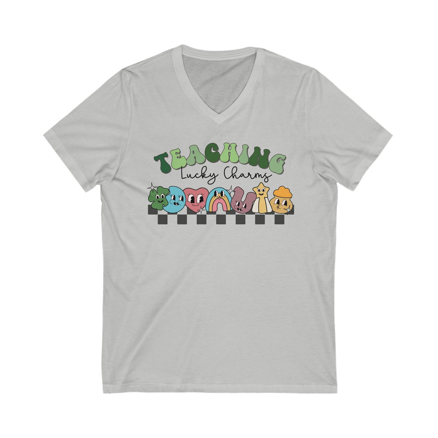 Teaching Lucky Charms - Unisex Jersey Short Sleeve V-Neck Tee