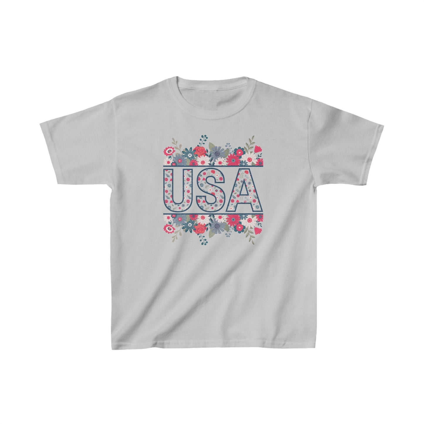 USA Floral - Kids Heavy Cotton™ Tee