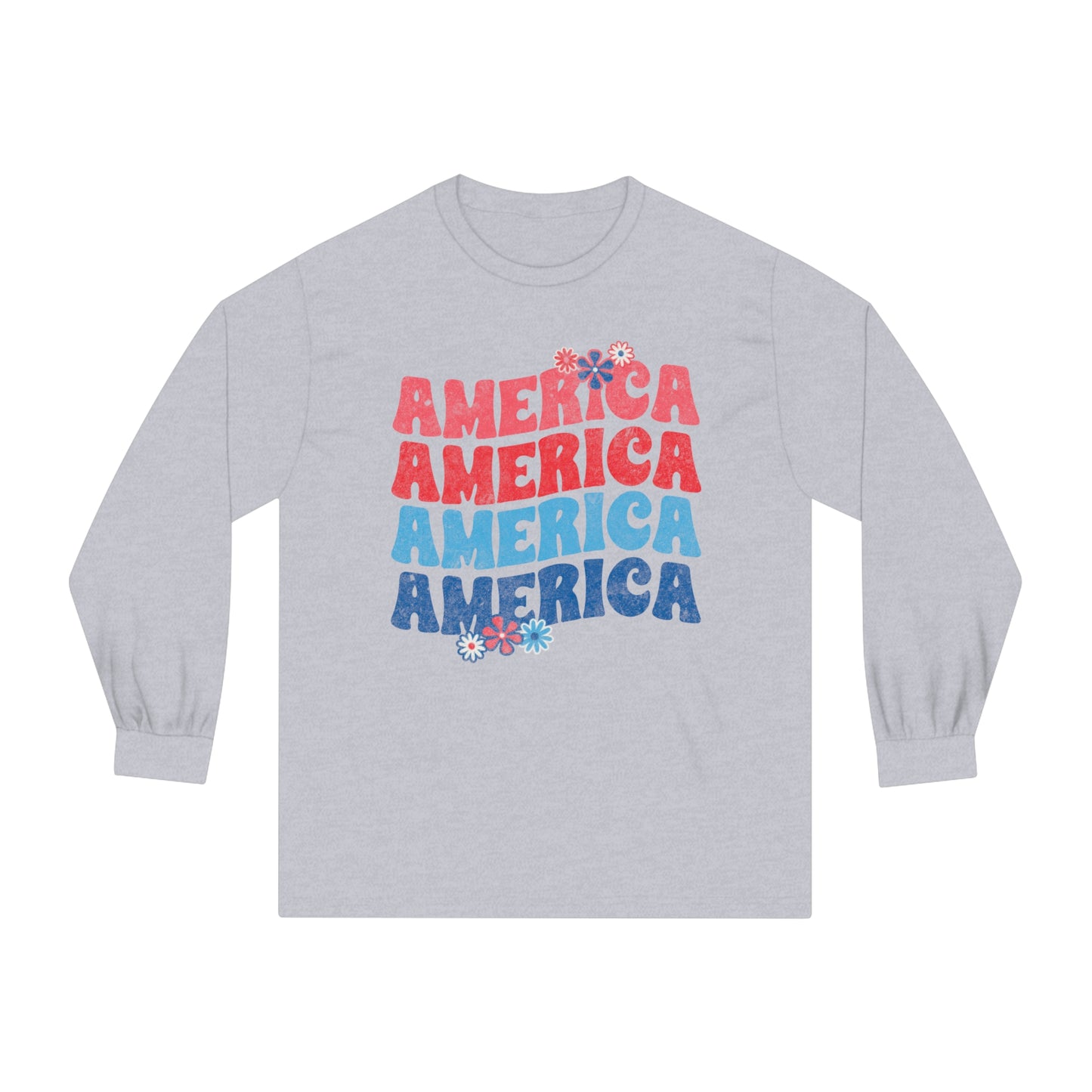 America Floral - Unisex Classic Long Sleeve T-Shirt