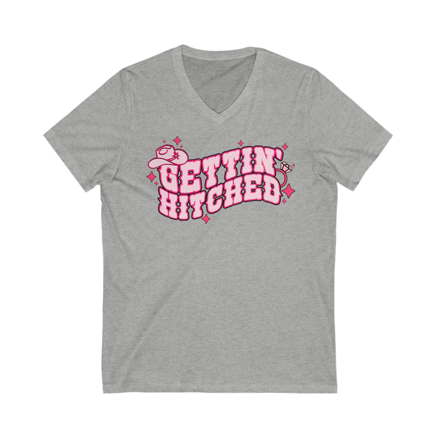 Gettin’ Hitched - Unisex Jersey Short Sleeve V-Neck Tee