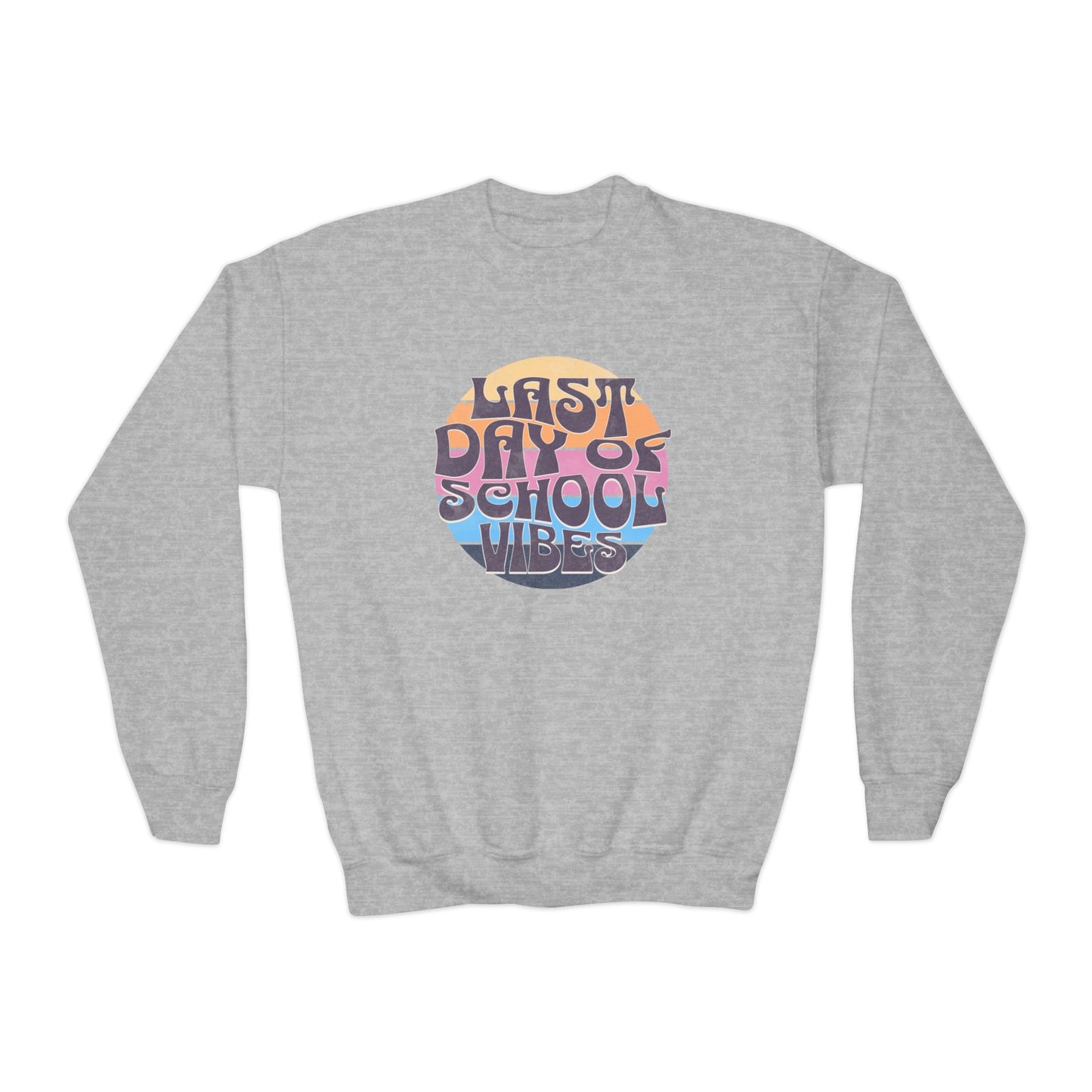 Retro Last Day of School Vibes - Youth Crewneck Sweatshirt