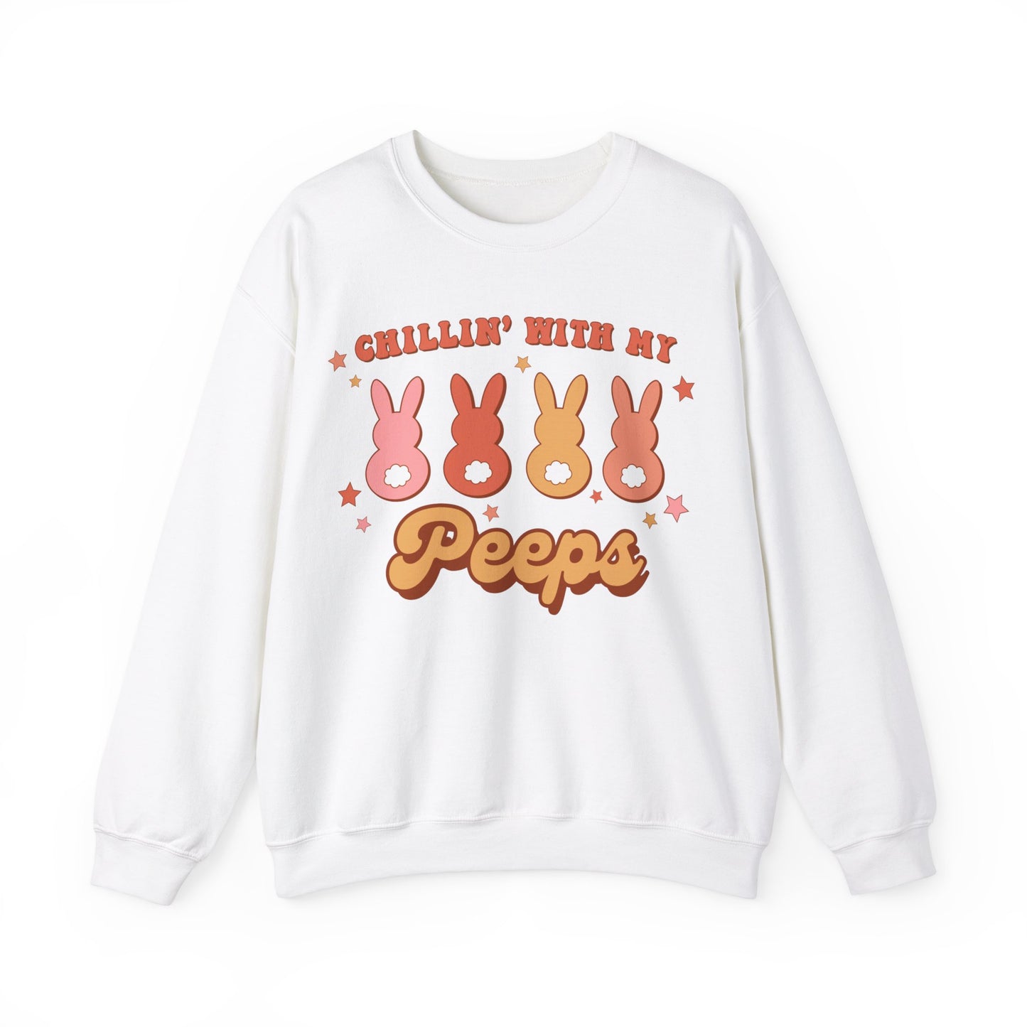 Chillin’ with my Peeps Retro Style - Unisex Heavy Blend™ Crewneck Sweatshirt