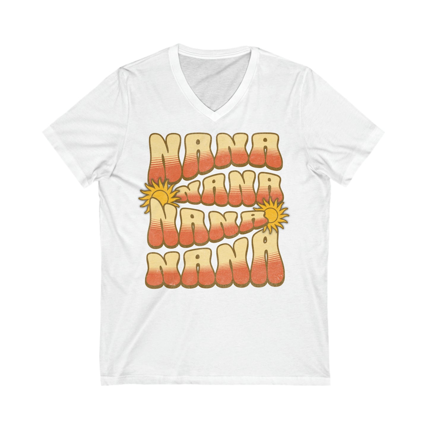 Groovy Nana - Unisex Jersey Short Sleeve V-Neck Tee