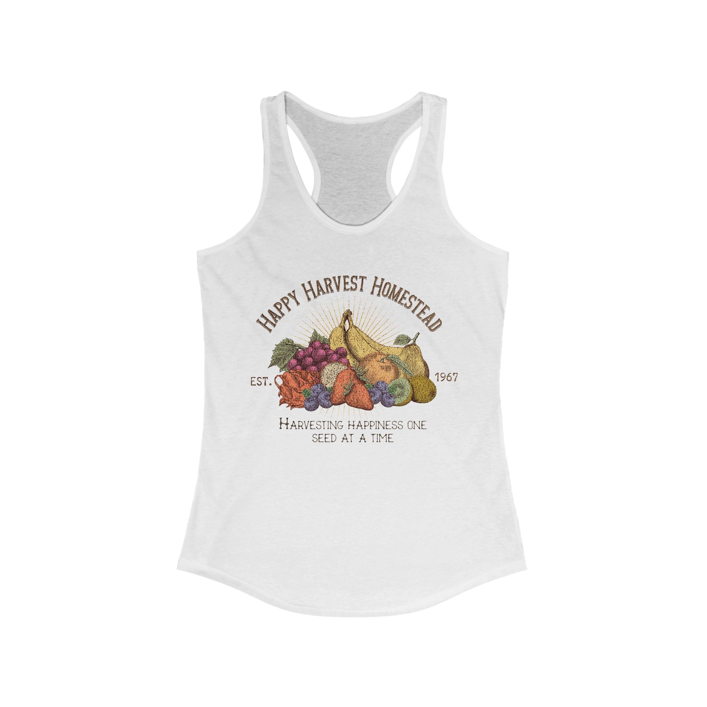 Happy Harvest Homestead, Farmers Market - Women's Ideal Racerback Tank