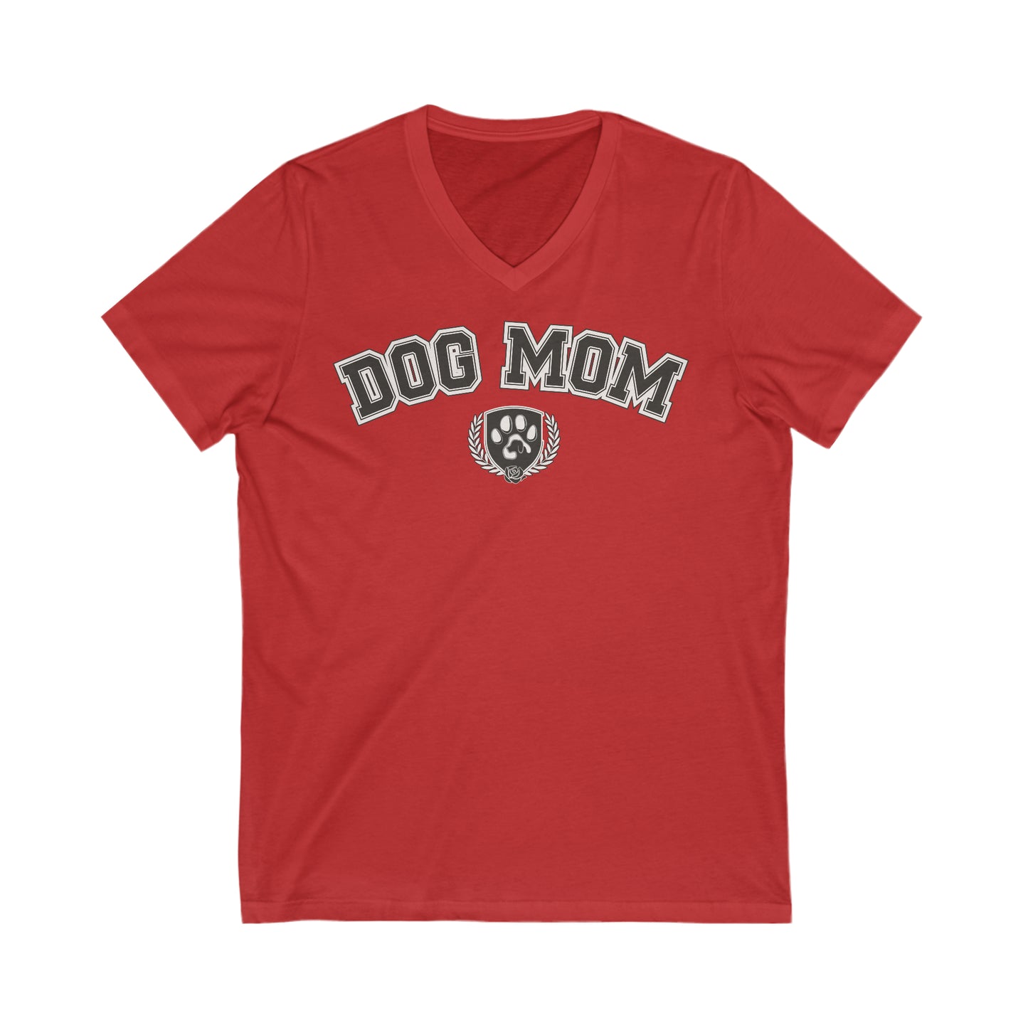 Dog Mom - Unisex Jersey Short Sleeve V-Neck Tee