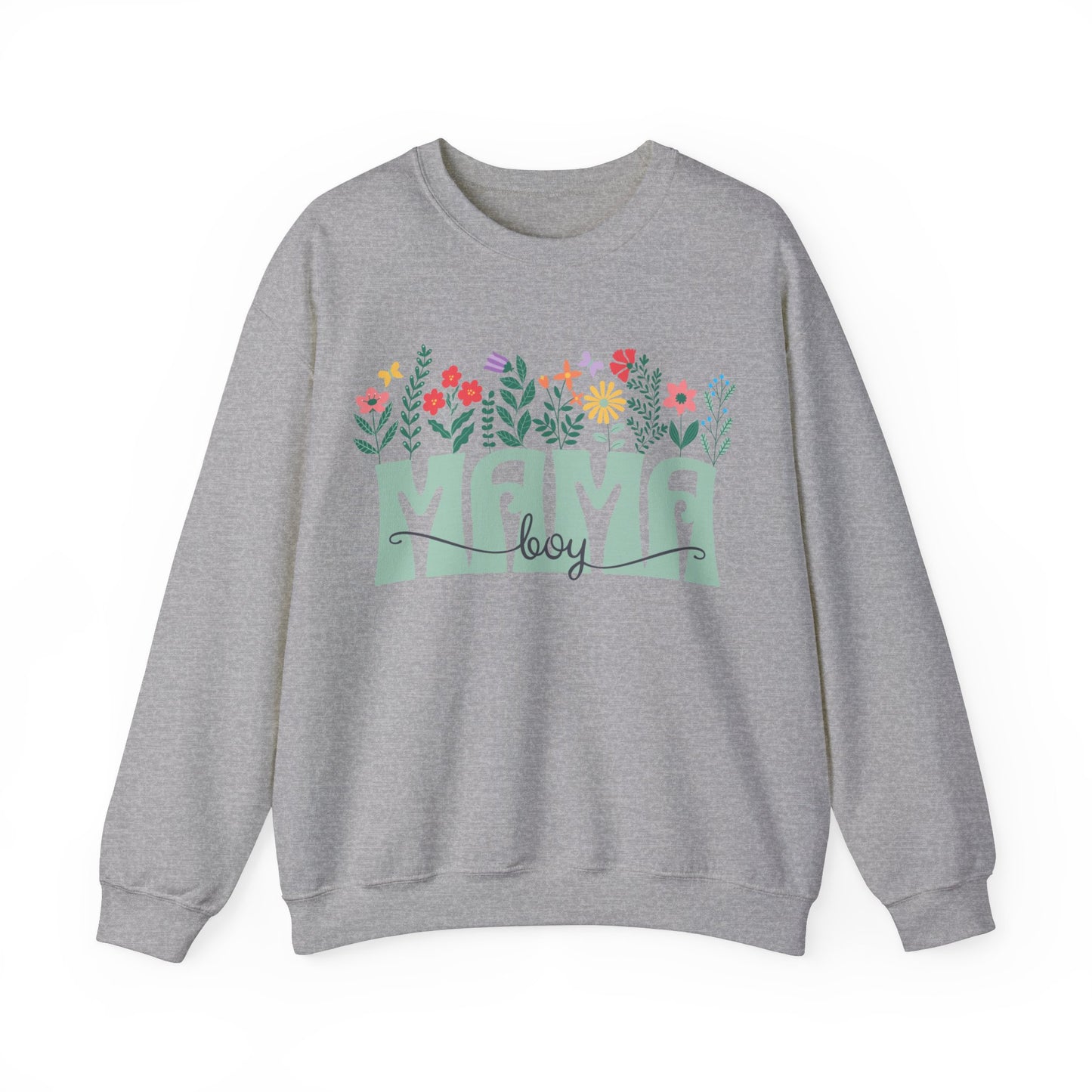 Boy Mom Floral - Unisex Heavy Blend™ Crewneck Sweatshirt