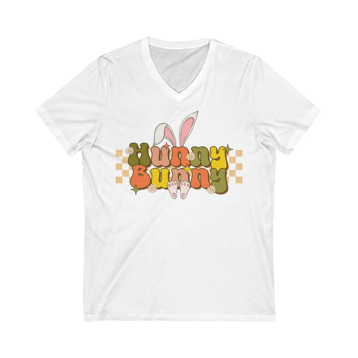 Hunny Bunny - Unisex Jersey Short Sleeve V-Neck Tee