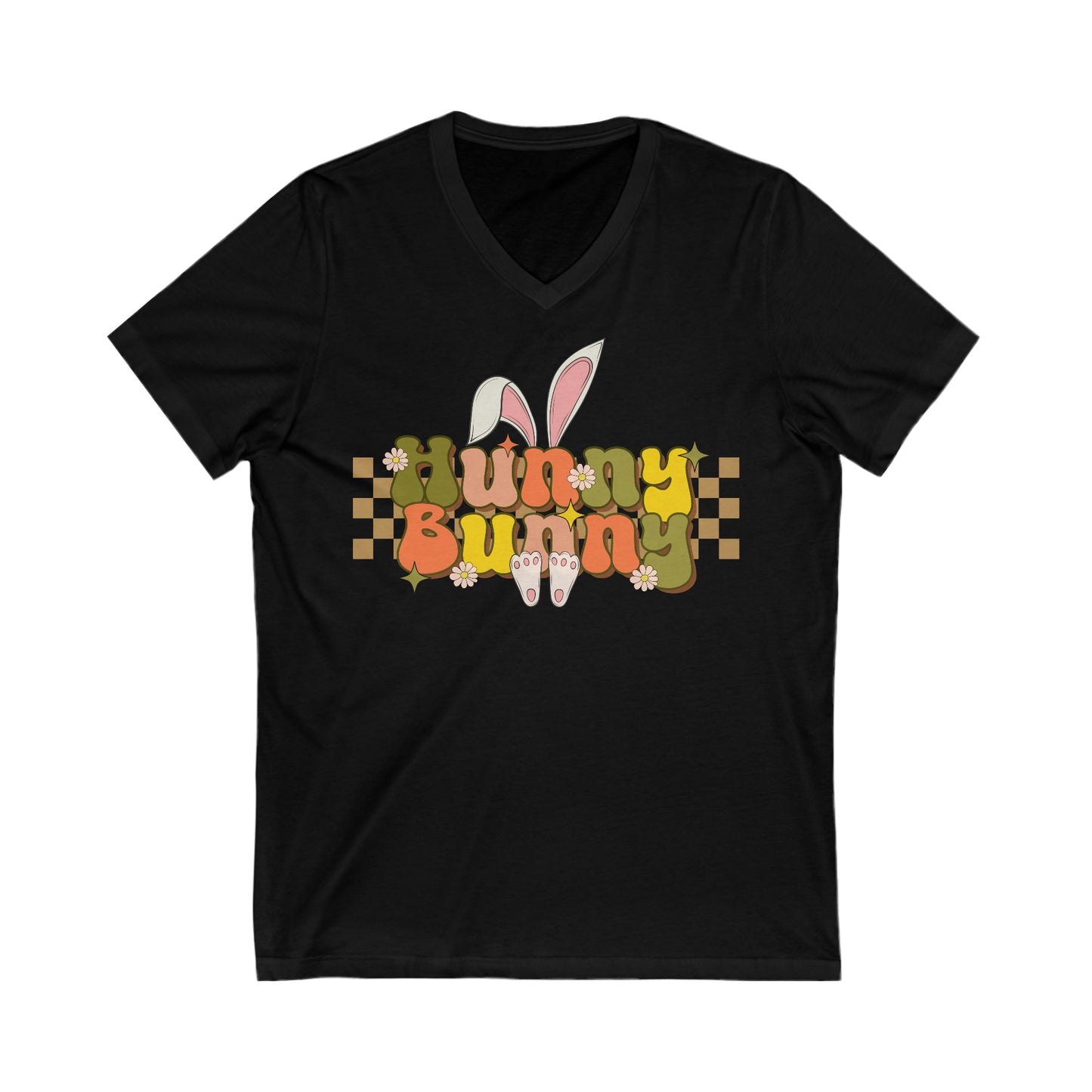 Hunny Bunny - Unisex Jersey Short Sleeve V-Neck Tee