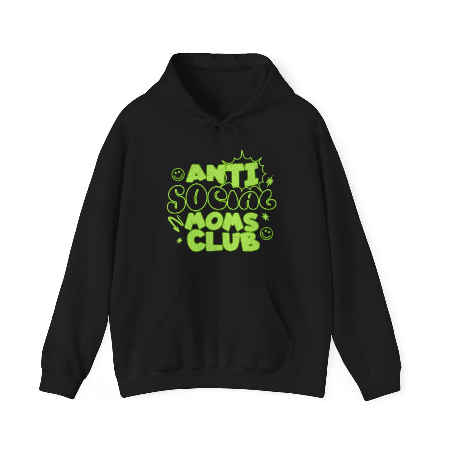 Anti-Social Moms Club Neon - Unisex Heavy Blend™ Hooded Sweatshirt