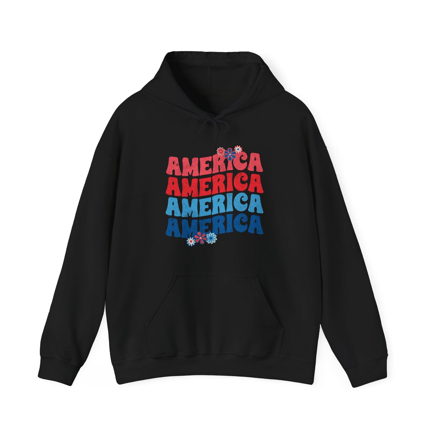 America Floral - Unisex Heavy Blend™ Hooded Sweatshirt