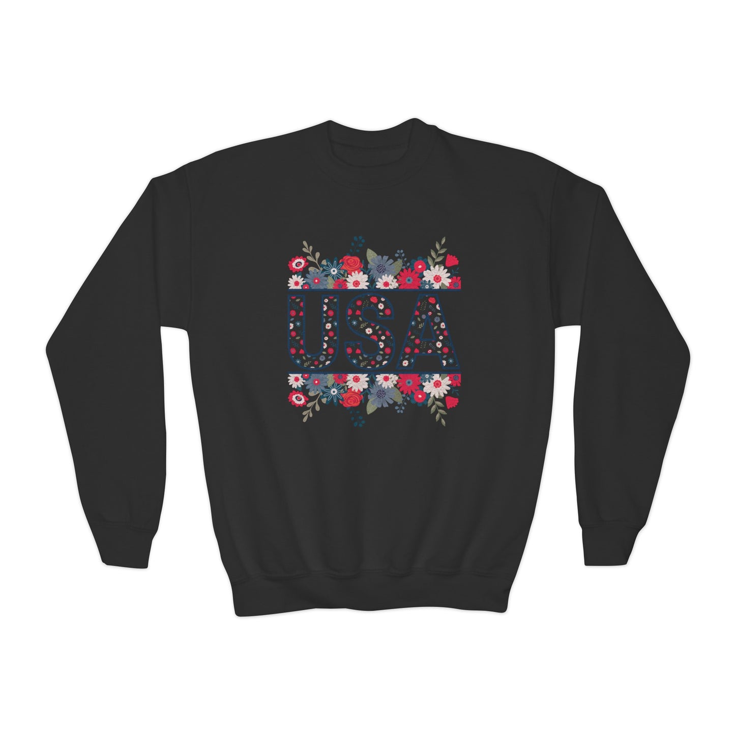 USA Floral - Youth Crewneck Sweatshirt