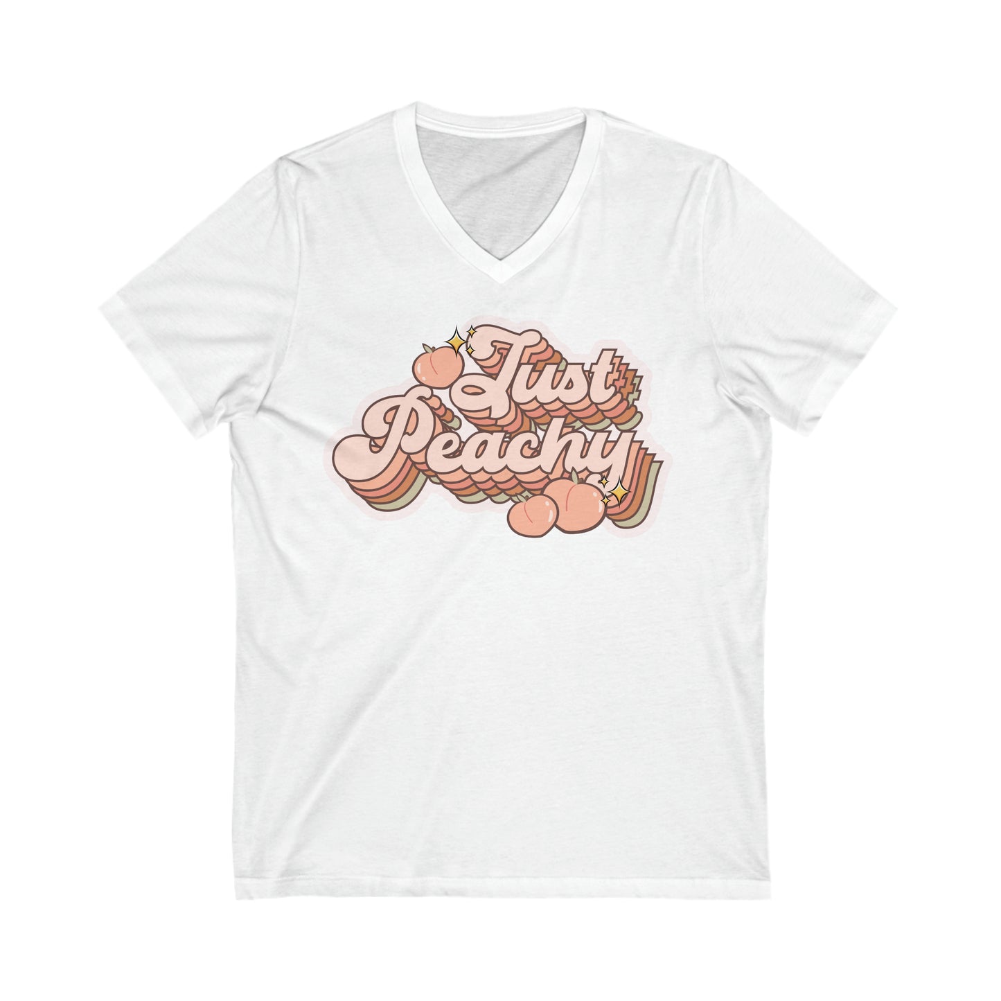 Just Peachy - Unisex Jersey Short Sleeve V-Neck Tee