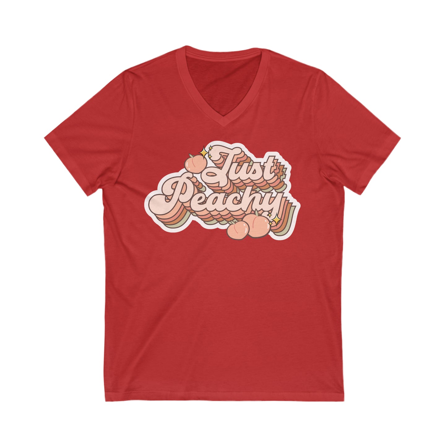 Just Peachy - Unisex Jersey Short Sleeve V-Neck Tee