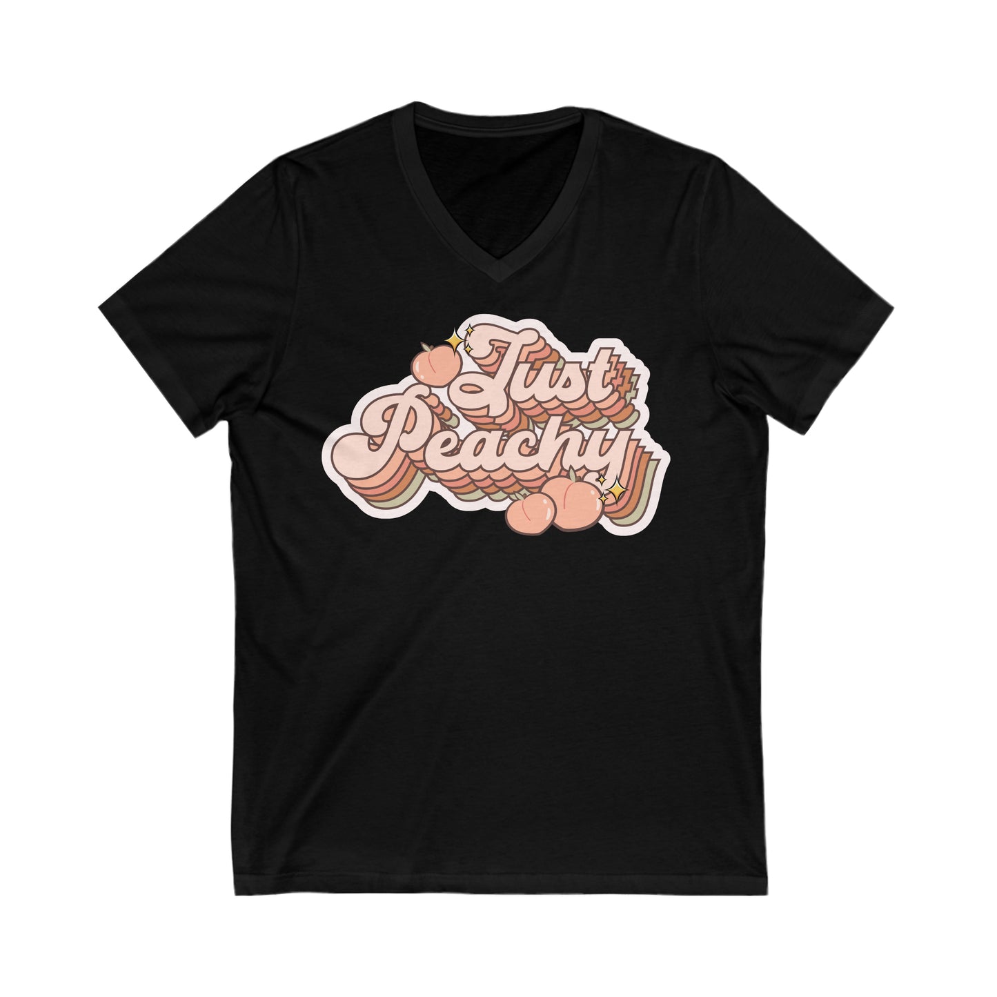 Just Peachy - Unisex Jersey Short Sleeve V-Neck Tee