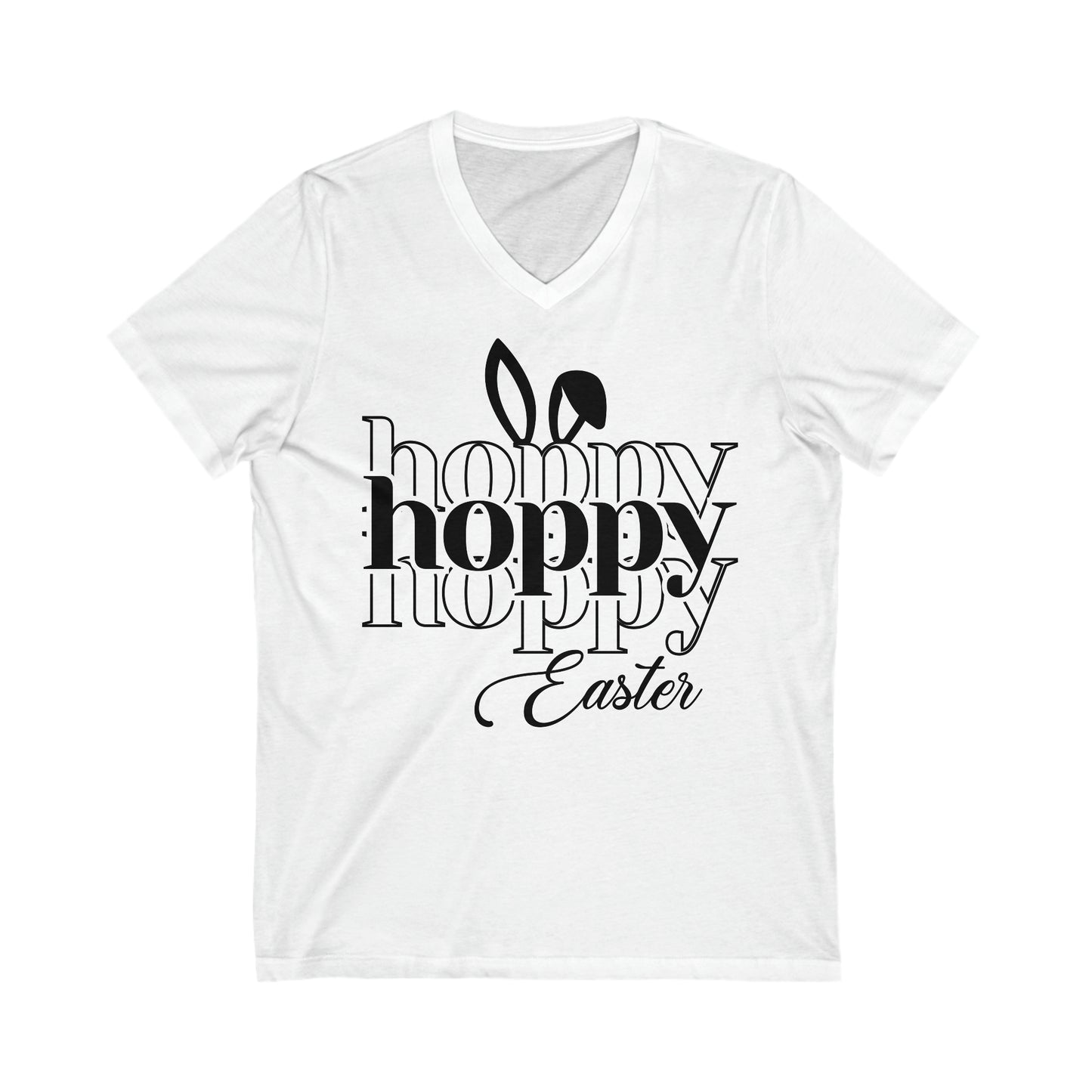 Hoppy Easter - Unisex Jersey Short Sleeve V-Neck Tee