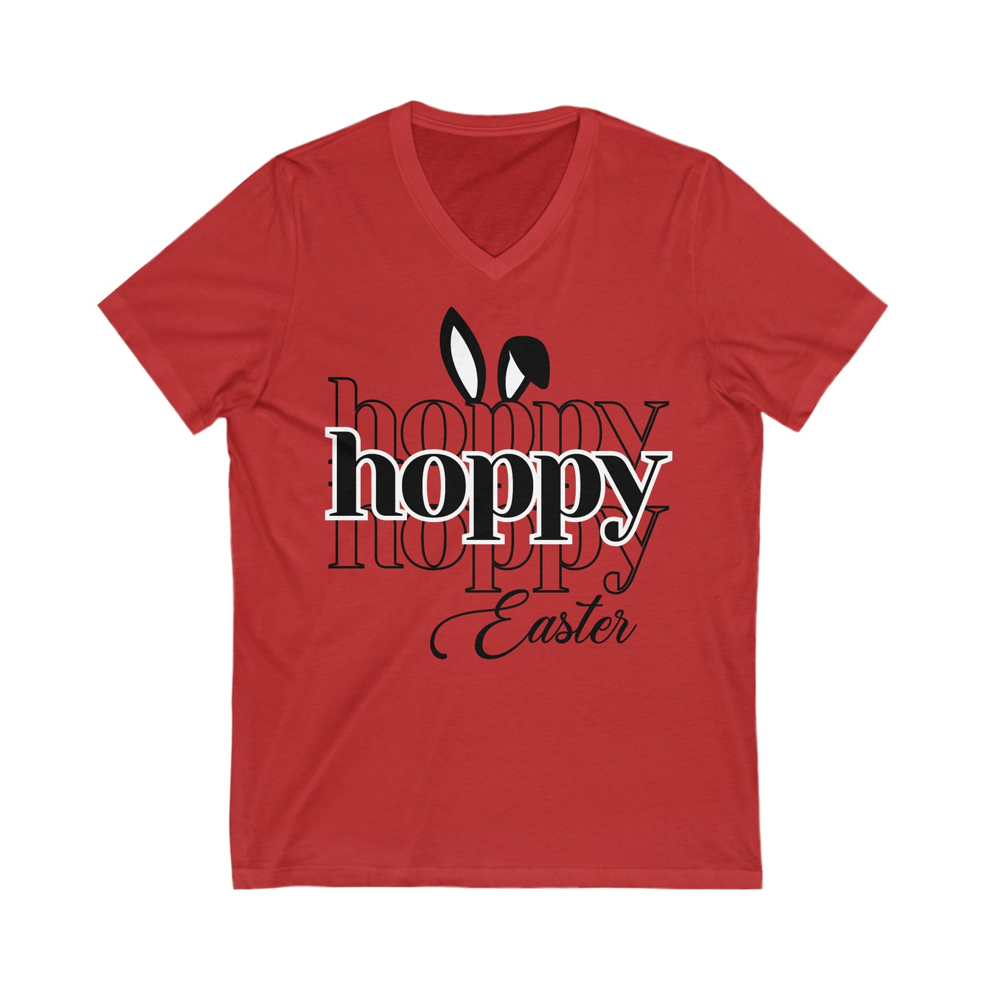 Hoppy Easter - Unisex Jersey Short Sleeve V-Neck Tee