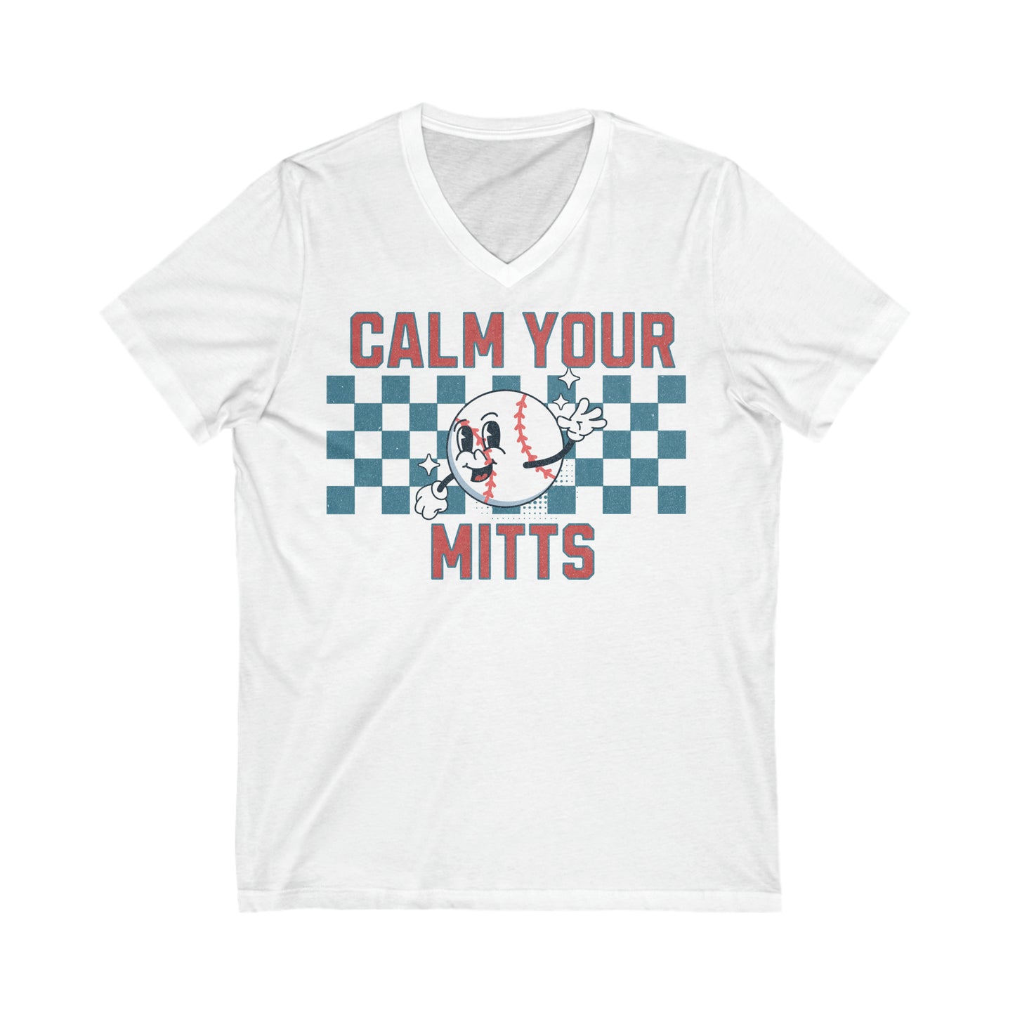Calm Your Mitts - Unisex Jersey Short Sleeve V-Neck Tee
