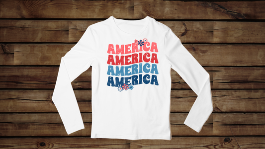 America Floral - Unisex Classic Long Sleeve T-Shirt