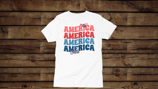 America Floral - Unisex T-Shirt
