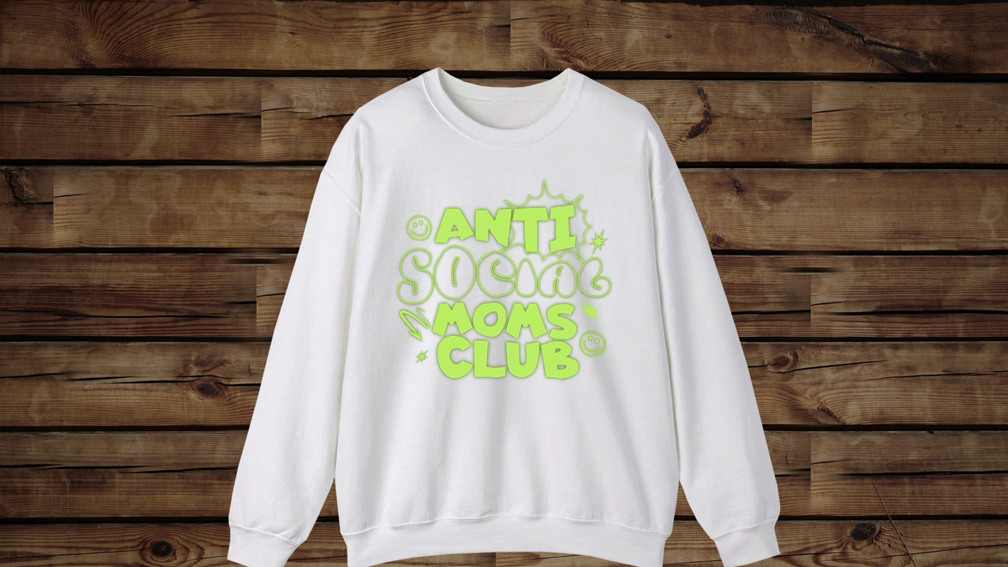 Anti-Social Moms Club Neon - Unisex Heavy Blend™ Crewneck Sweatshirt