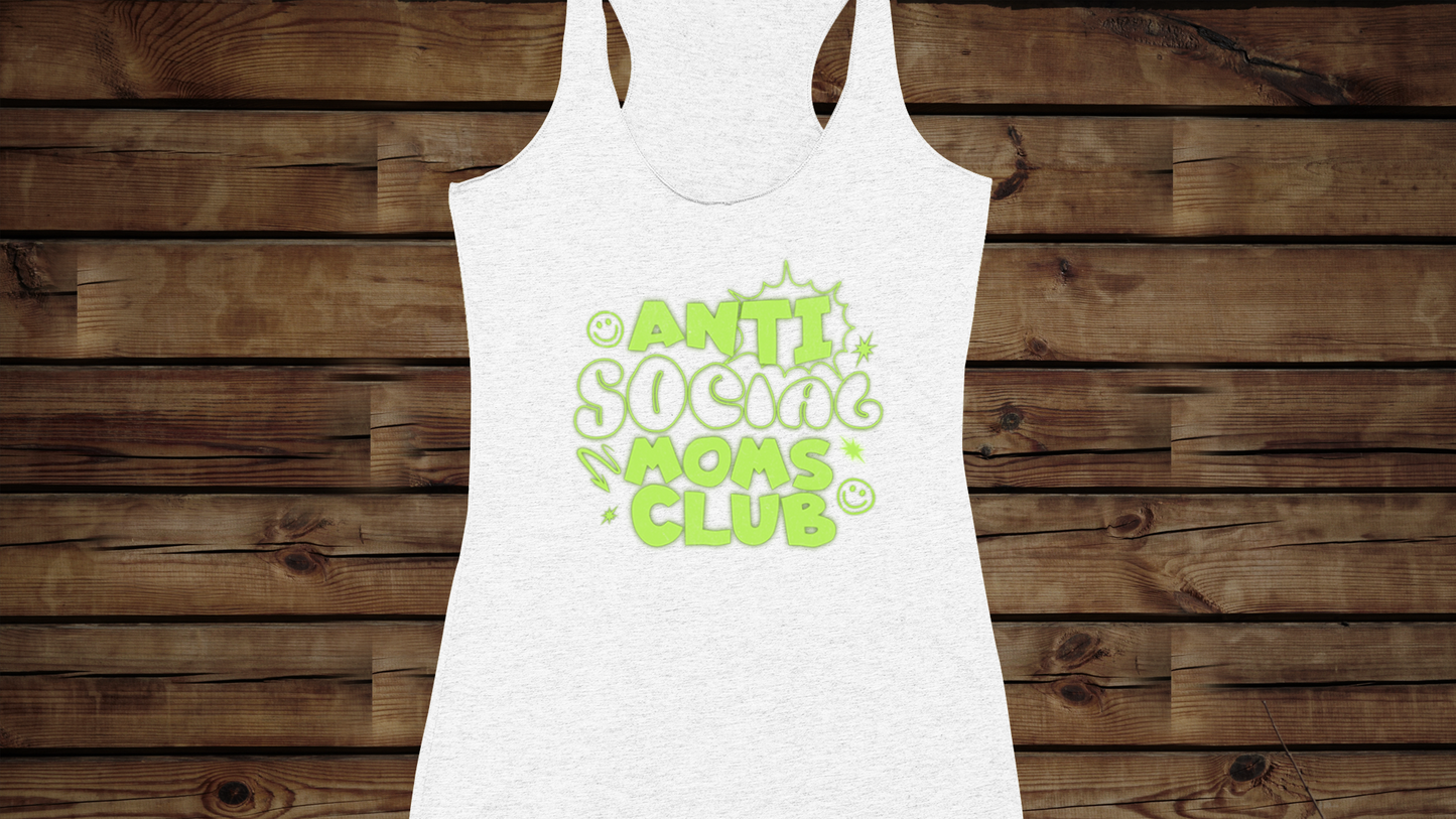 Anti-Social Moms Club Neon - Women's Ideal Racerback Tank