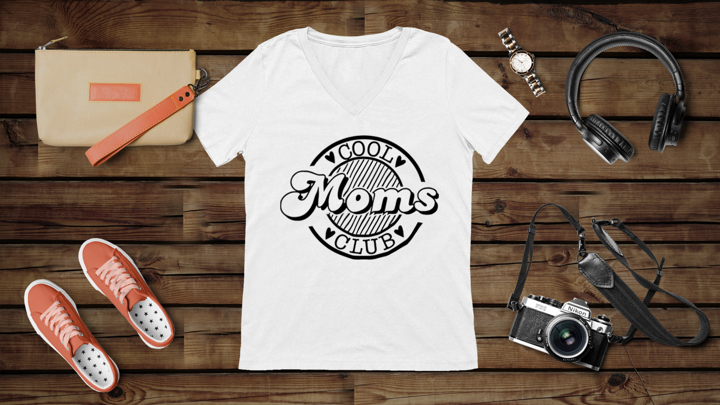 Cool Moms Club 2 - Unisex Jersey Short Sleeve V-Neck Tee