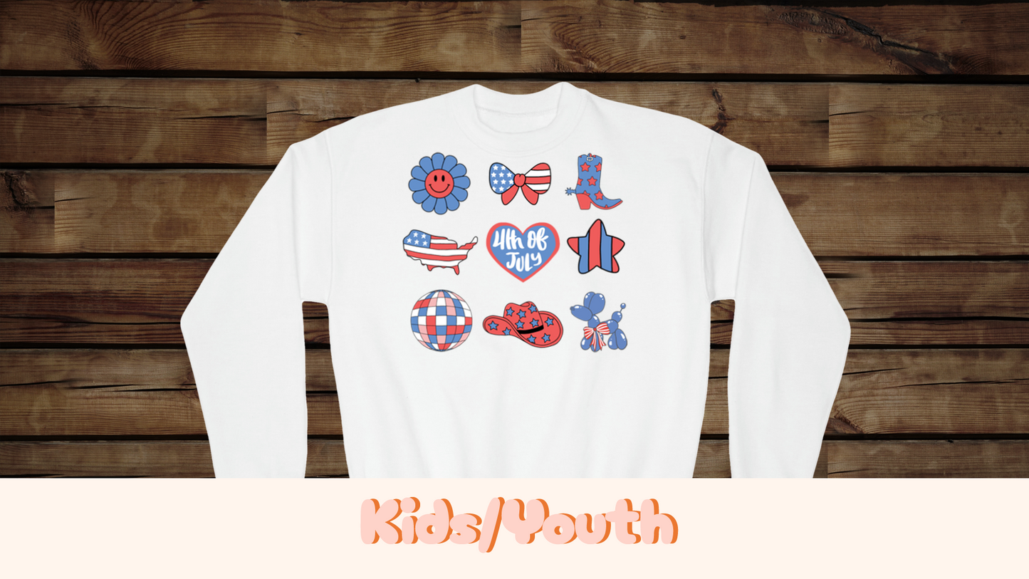 Fourth of July Collage - Youth Crewneck Sweatshirt