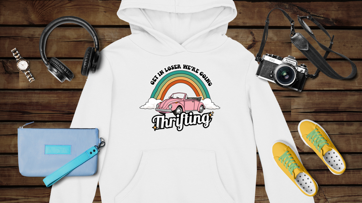 Get in Loser We’re Going Thrifting - Unisex Heavy Blend™ Hooded Sweatshirt