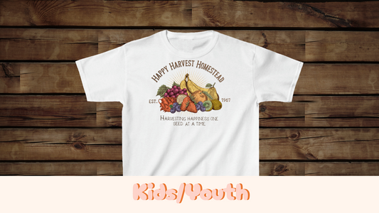 Happy Harvest Homestead, Farmers Market - Kids Heavy Cotton™ Tee