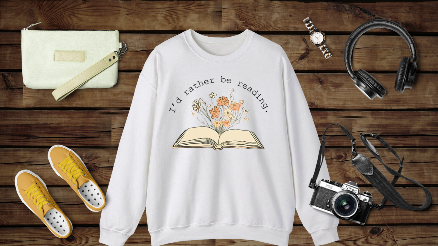 I’d Rather Be Reading - Unisex Heavy Blend™ Crewneck Sweatshirt