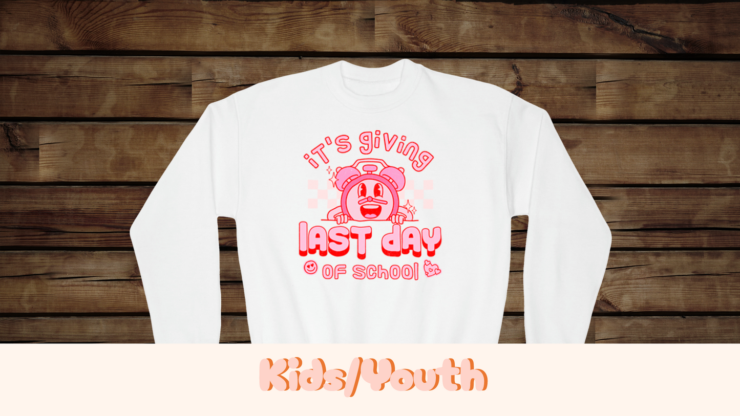 It's Giving Last Day of School - Youth Crewneck Sweatshirt