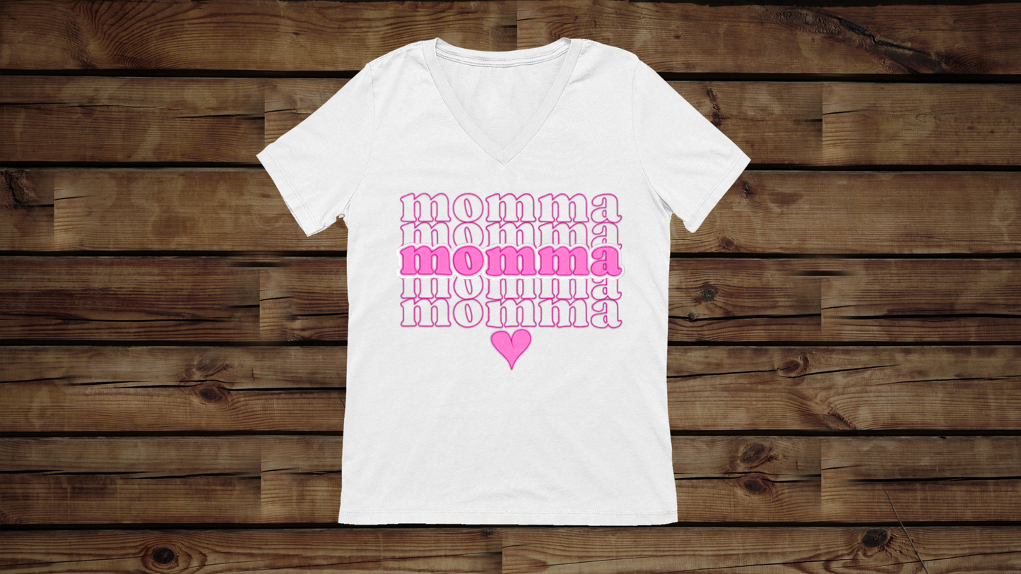 Mama Neon - Unisex Jersey Short Sleeve V-Neck Tee