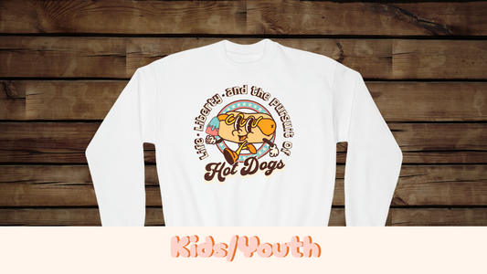 Life, Liberty, and the Pursuit of Hot Dogs - Youth Crewneck Sweatshirt