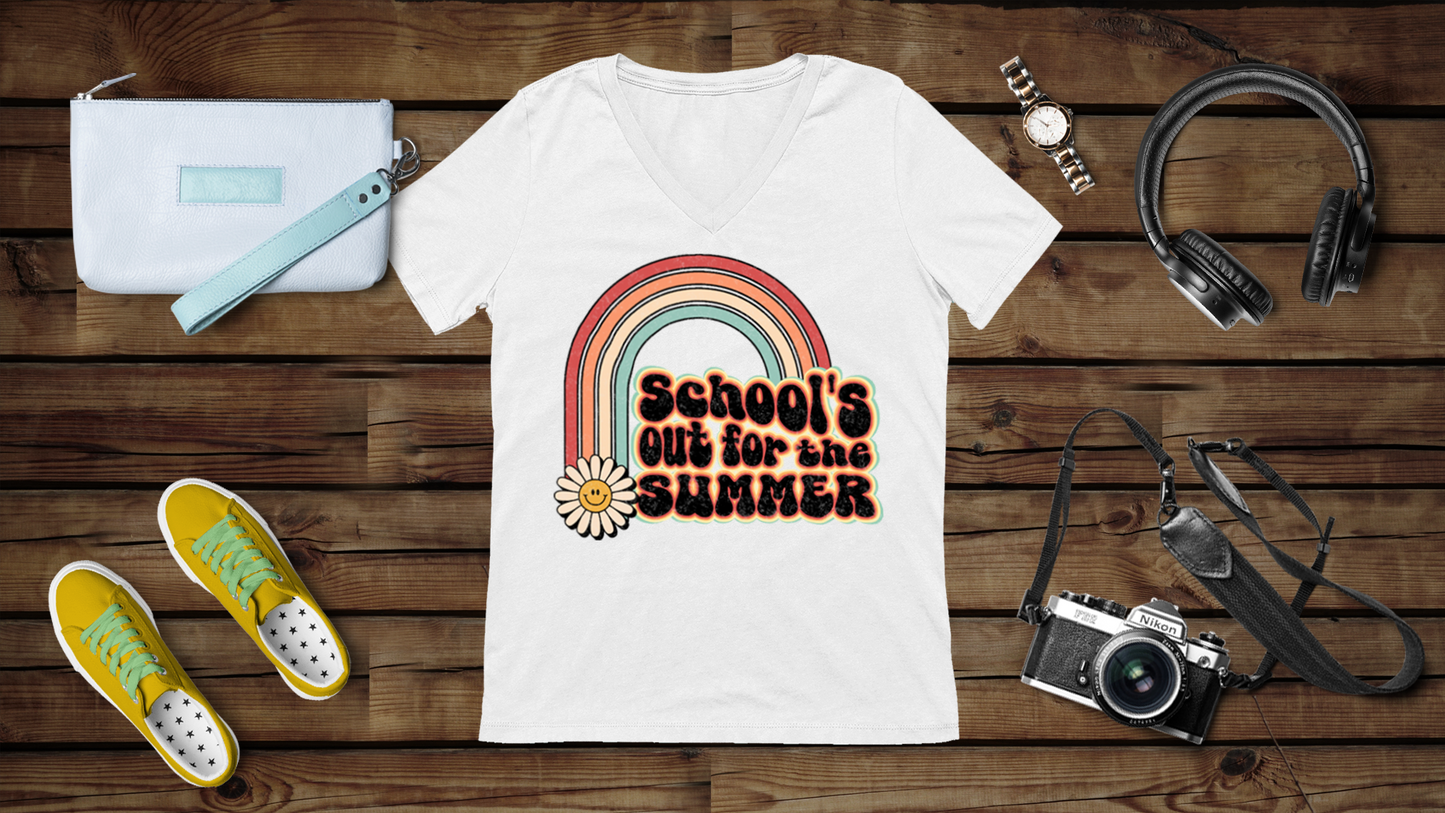 School’s out for the Summer - Unisex Jersey Short Sleeve V-Neck Tee