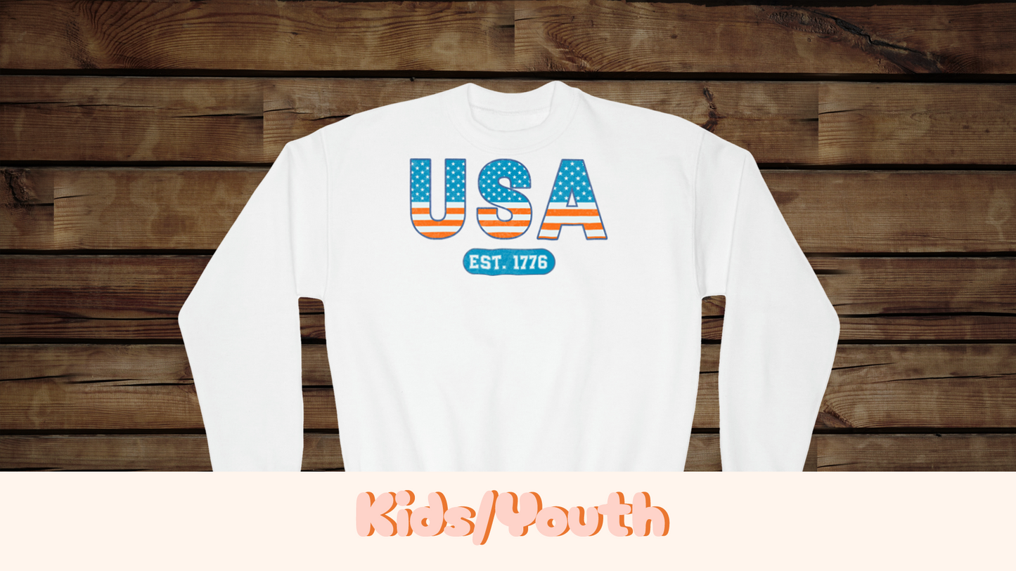 Vintage USA - Youth Crewneck Sweatshirt