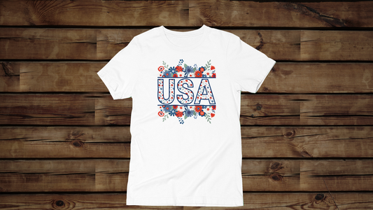 USA Floral - Unisex T-Shirt
