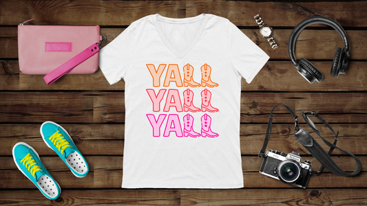 Y’all - Unisex Jersey Short Sleeve V-Neck Tee