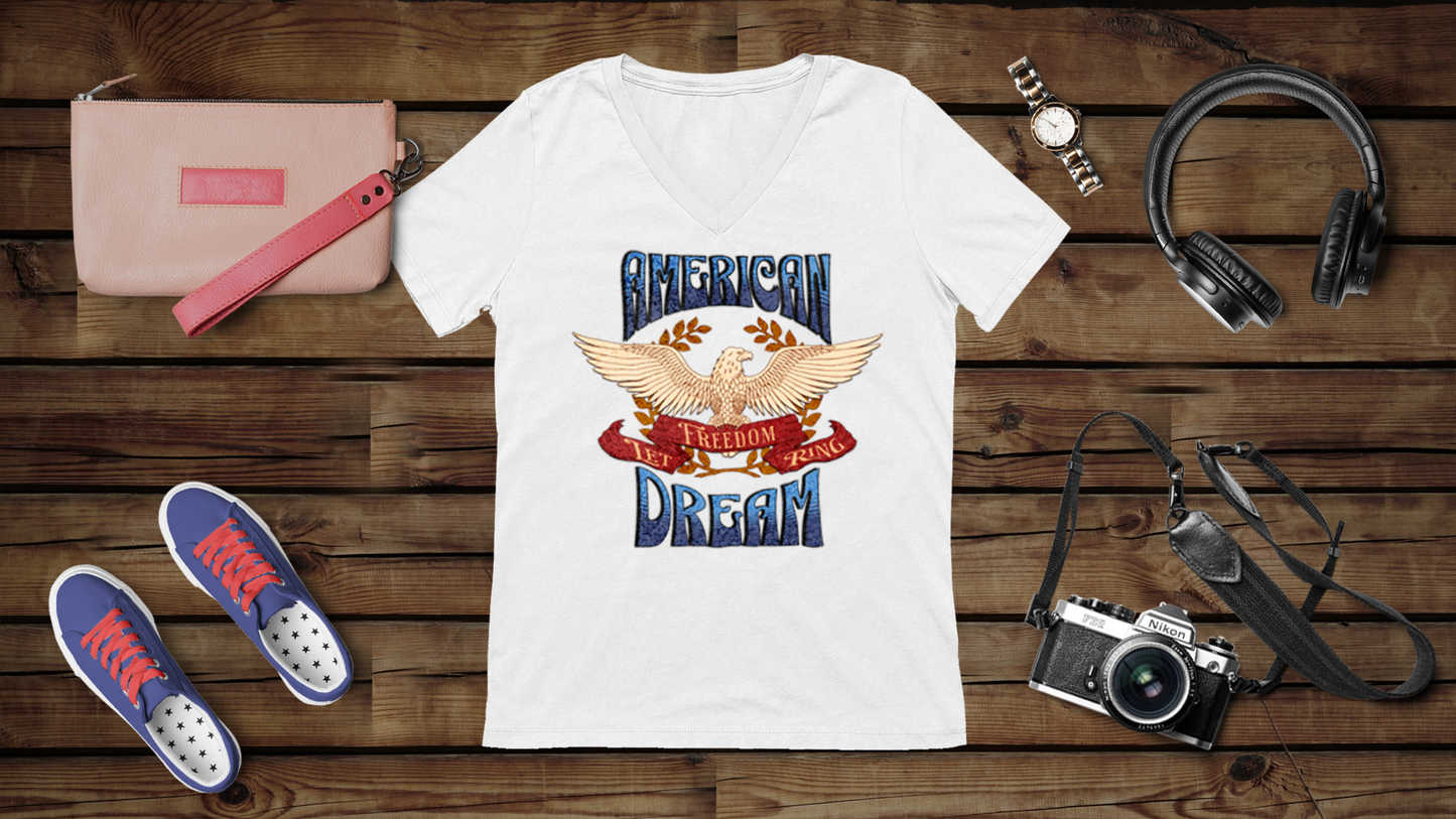 American Dream - Unisex Jersey Short Sleeve V-Neck Tee