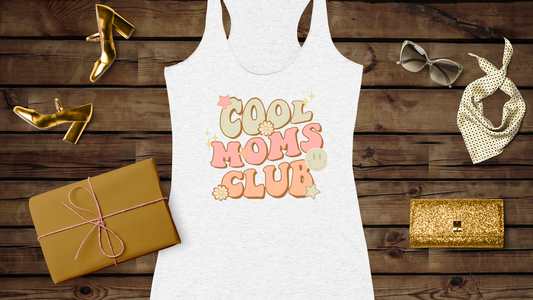 Cool Moms Club Groovy - Women's Ideal Racerback Tank