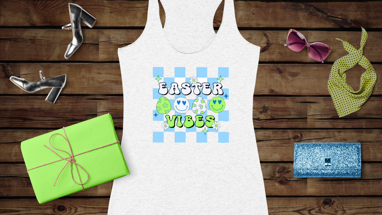 Easter Vibes Blue - Women's Ideal Racerback Tank