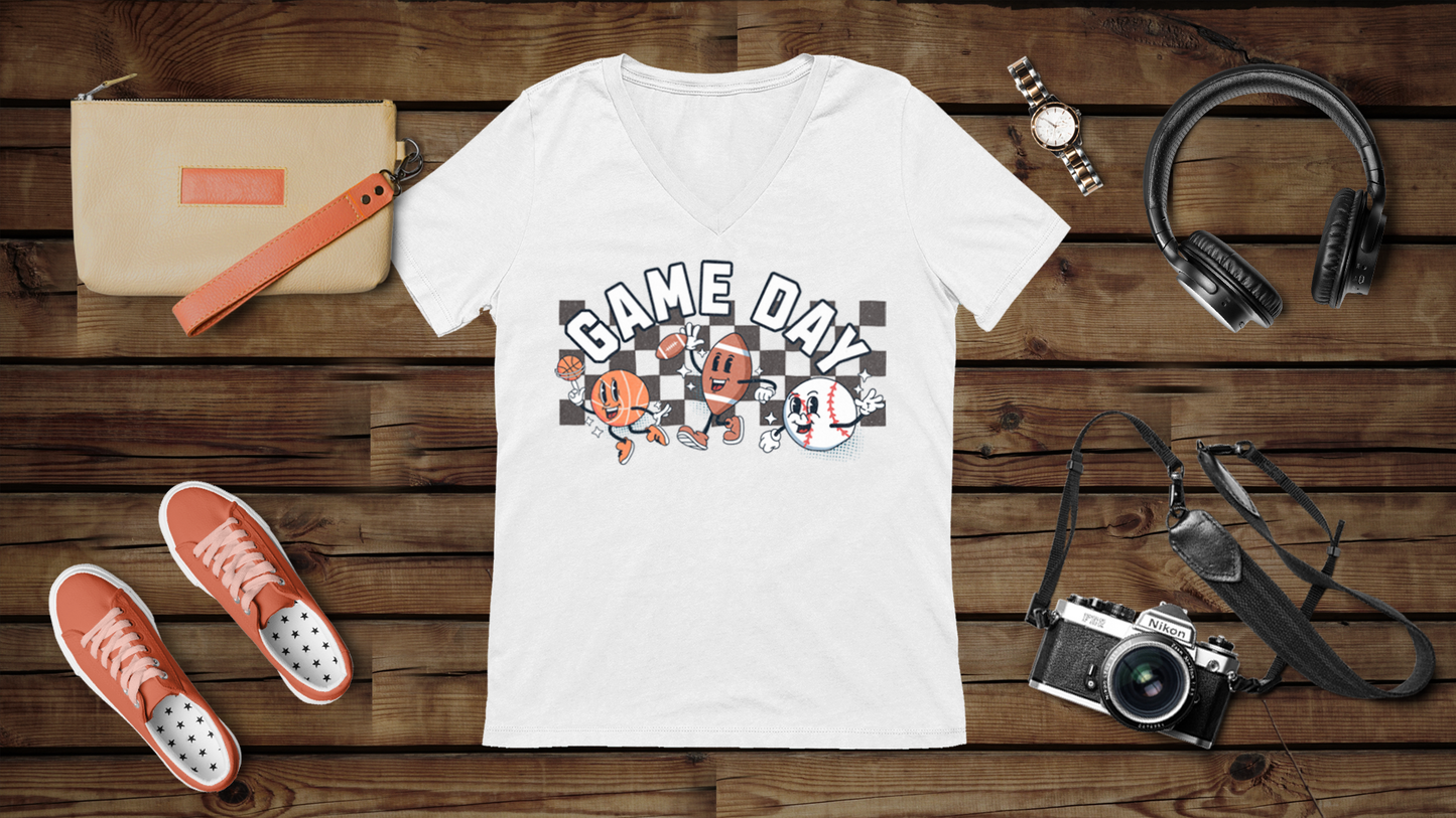 Game Day - Unisex Jersey Short Sleeve V-Neck Tee