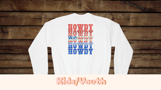 Howdy Fouth of July - Youth Crewneck Sweatshirt