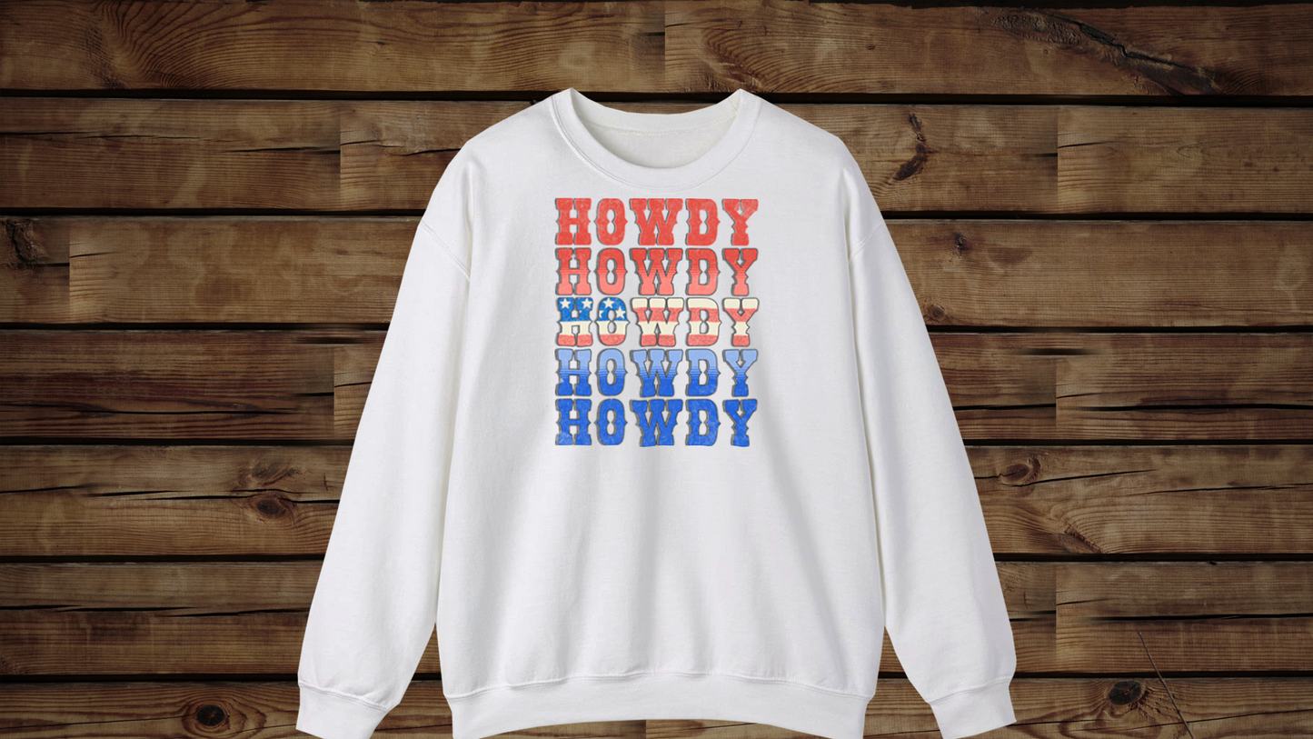 Howdy Fouth of July - Unisex Heavy Blend™ Crewneck Sweatshirt