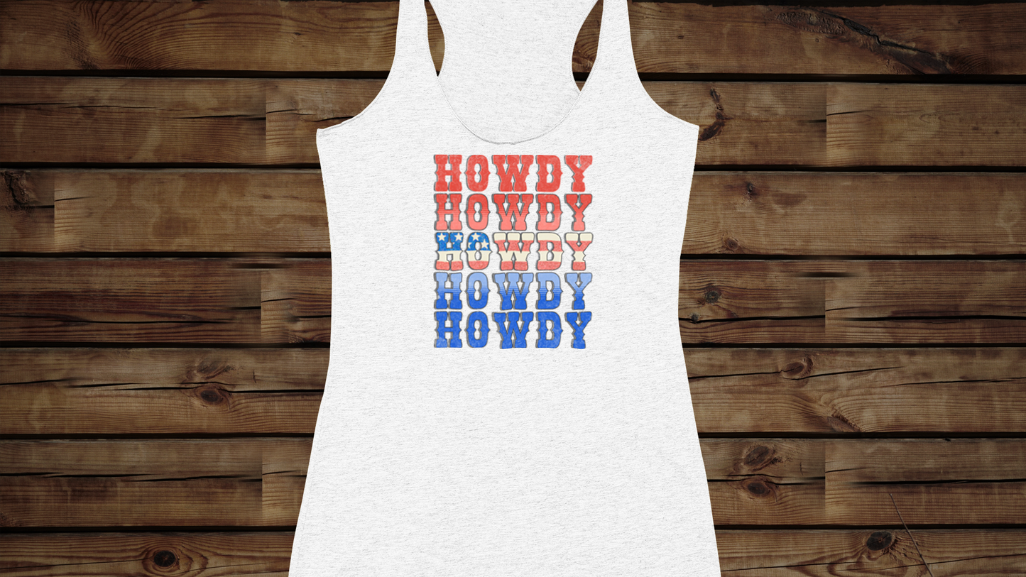 Howdy Fouth of July - Women's Ideal Racerback Tank